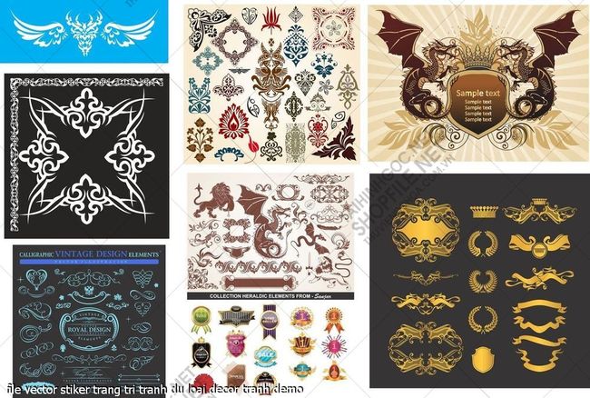 file vector stiker trang tri tranh du loai decor tranh 